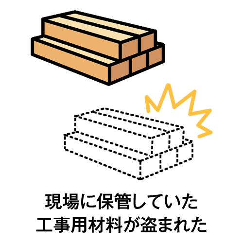 現場に保管していた工事用材料が盗まれた